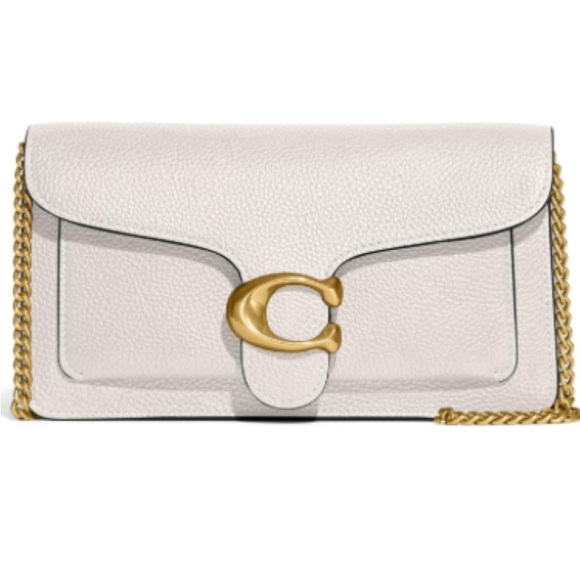 COACH Polished Pebble Leather Chain Clutch Tabby Crossbody shoulder bag handbag - Picture 2 of 16